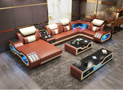 Outstanding ne Living landscape Corner sofa Upholstery Corner suite couches sofas usb led